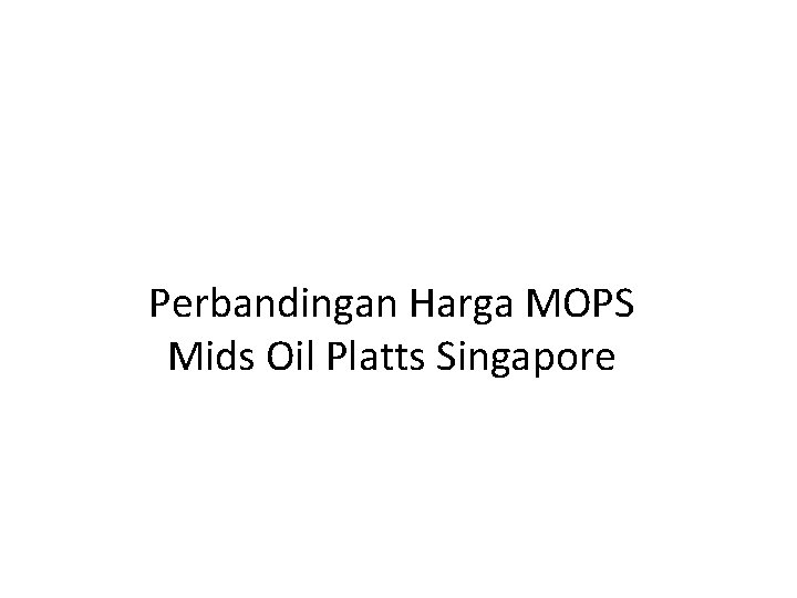 Perbandingan Harga MOPS Mids Oil Platts Singapore 