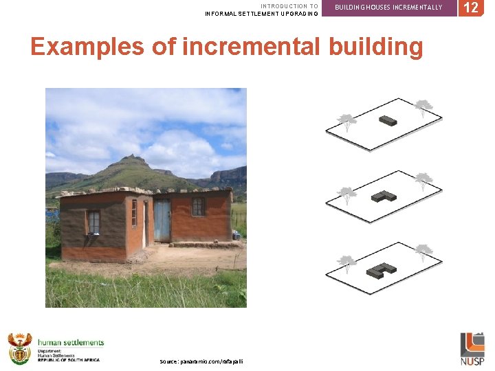 INTRODUCTION TO INFORMAL SETTLEMENT UPGRADING BUILDING HOUSES INCREMENTALLY Examples of incremental building Source: panaramio.