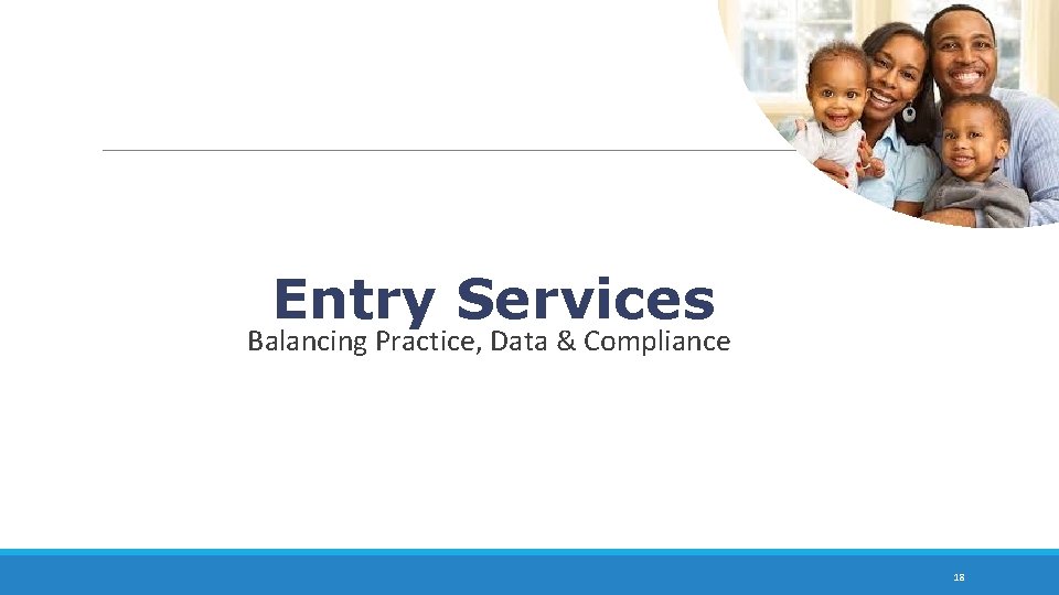 Entry Services Balancing Practice, Data & Compliance 18 
