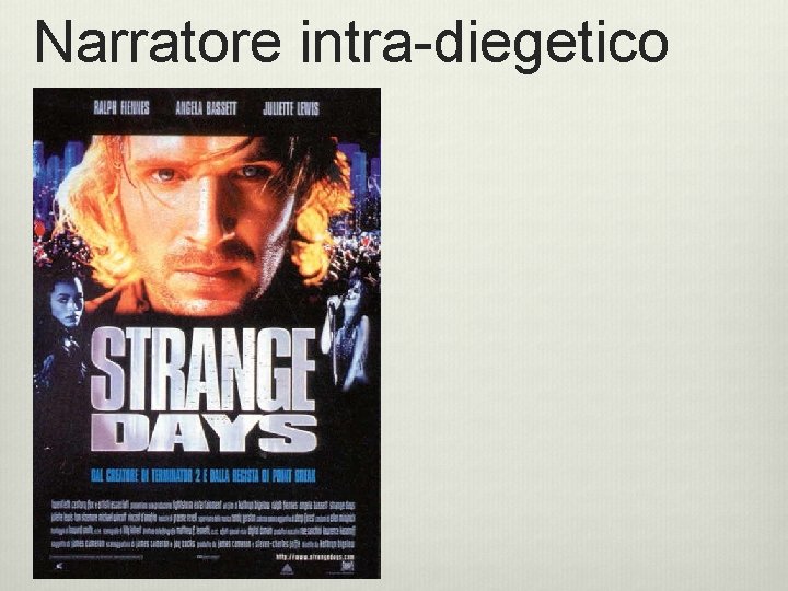 Narratore intra-diegetico  Narratore intra-diegetico