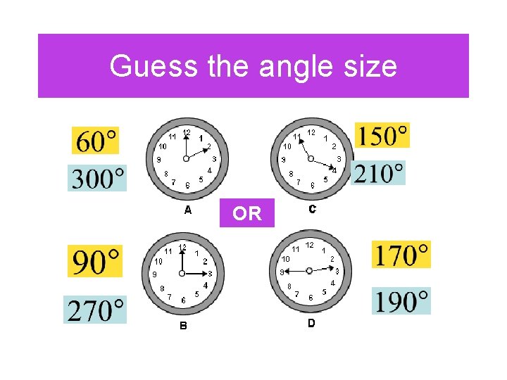 Guess the angle size OR 