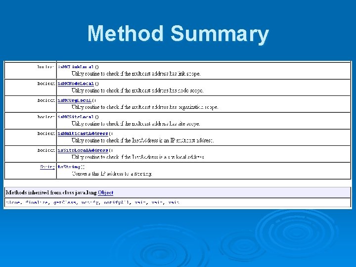 Method Summary 