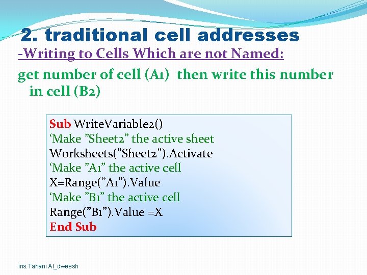 2. traditional cell addresses -Writing to Cells Which are not Named: get number of 2. traditional cell addresses -Writing to Cells Which are not Named: get number of