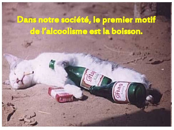 Dans notre société, le premier motif de l’alcoolisme est la boisson. 