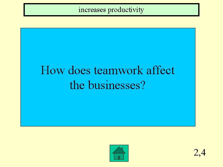 increases productivity How does teamwork affect the businesses? 2, 4 
