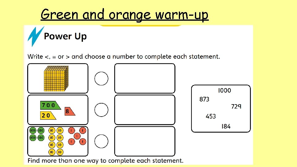 Green and orange warm-up 