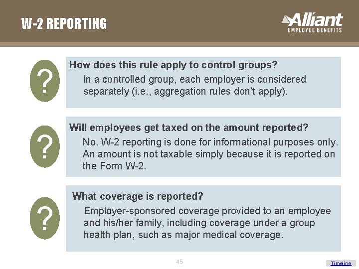 W-2 REPORTING ? How does this rule apply to control groups? In a controlled