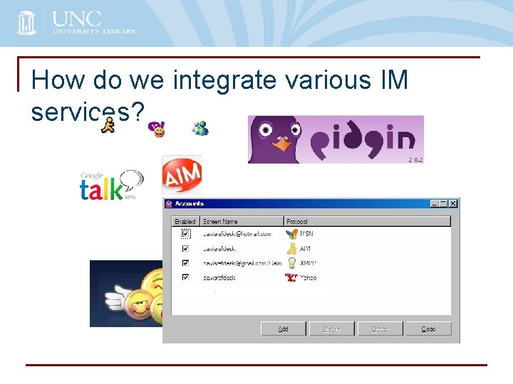 How do we integrate various IM services? 
