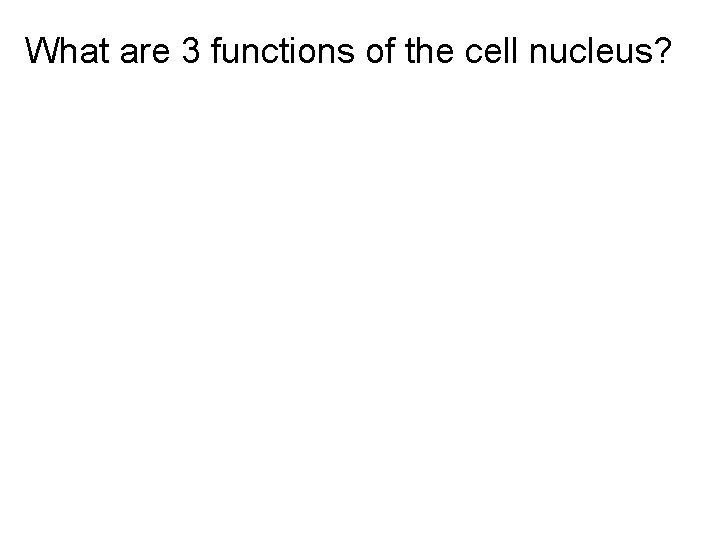 What are 3 functions of the cell nucleus? 