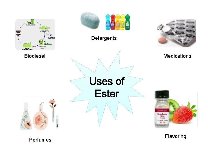 Detergents Biodiesel Perfumes Medications Flavoring 