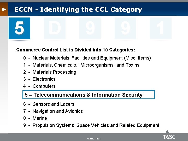 ECCN - Identifying the CCL Category 5 D 9 9 1 Commerce Control List