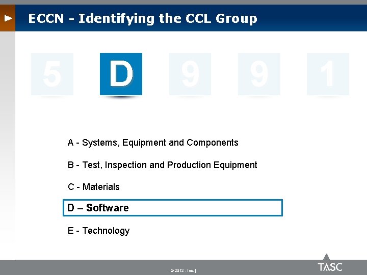 ECCN - Identifying the CCL Group 5 D 9 9 A - Systems, Equipment