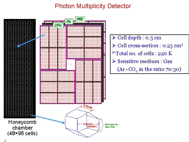 Photon Multiplicity Detector Ø Cell depth : 0. 5 cm Ø Cell cross-section :