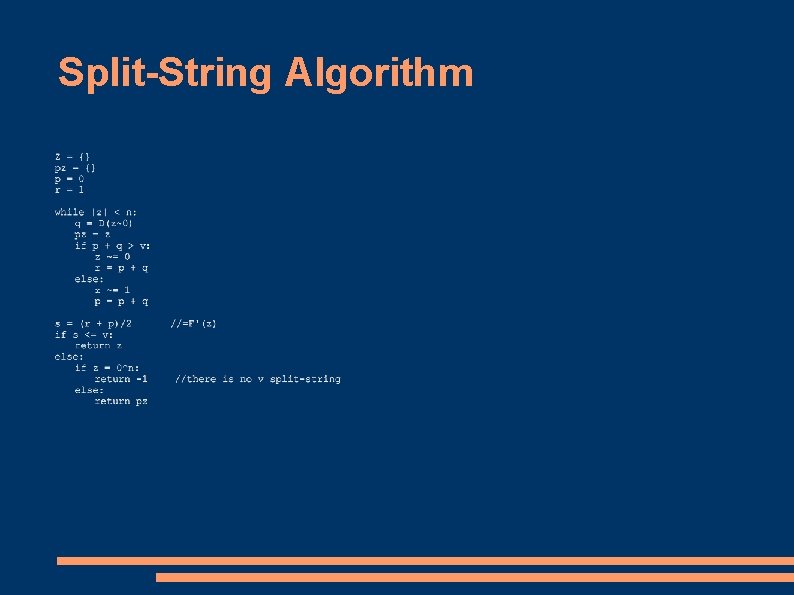 Split-String Algorithm Split-String Algorithm