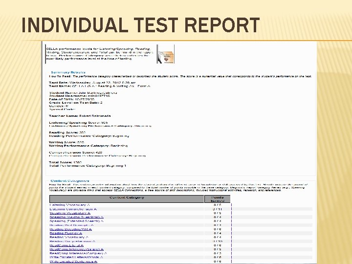 INDIVIDUAL TEST REPORT 