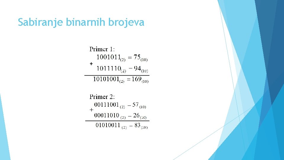 Sabiranje binarnih brojeva 