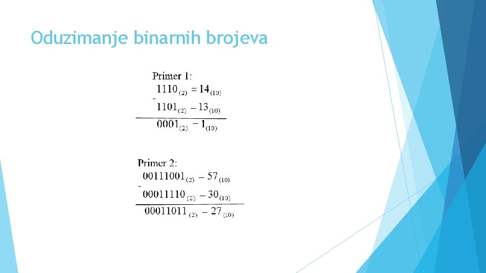 Oduzimanje binarnih brojeva 