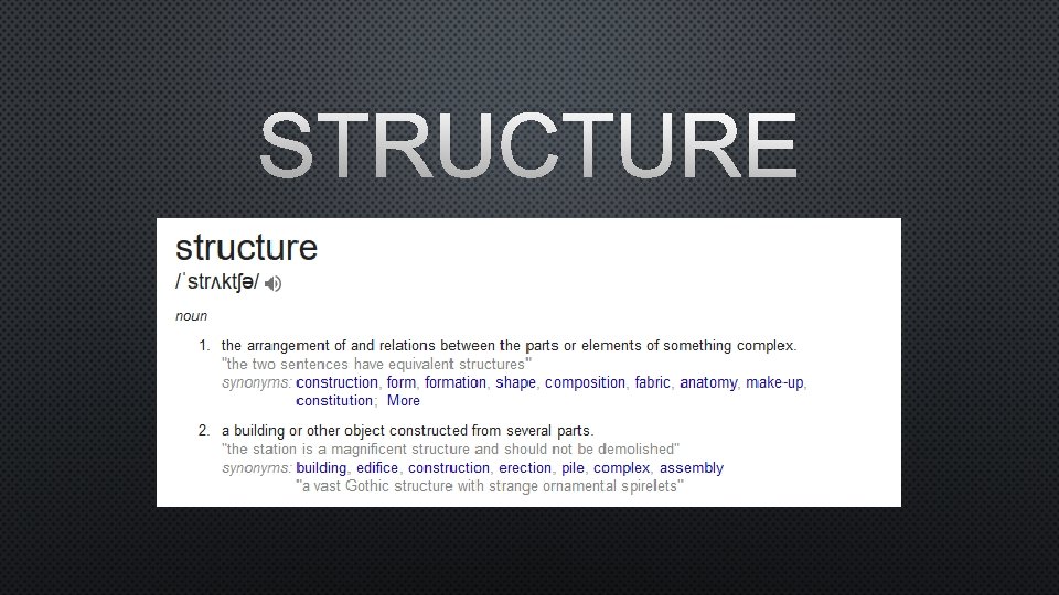 STRUCTURE 