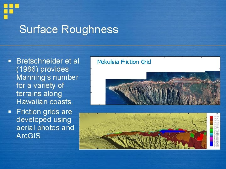 Surface Roughness § Bretschneider et al. (1986) provides Manning’s number for a variety of