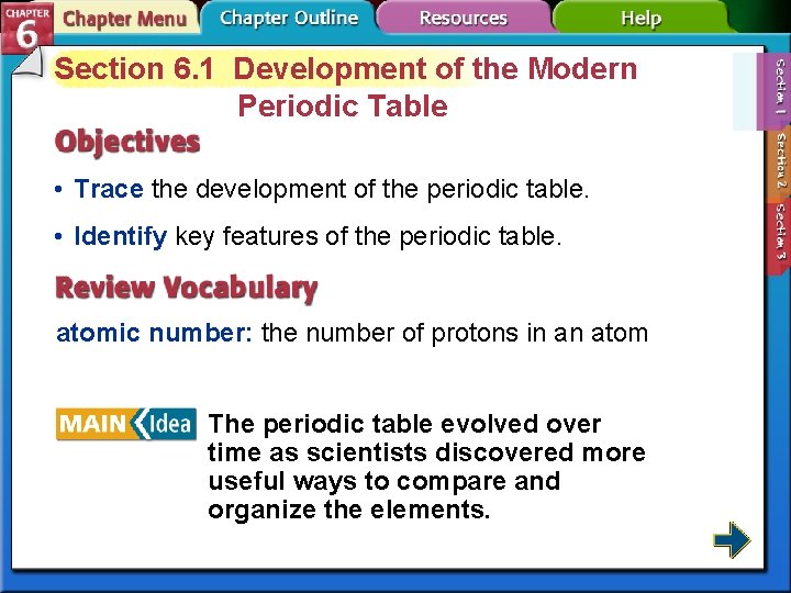 Section 6. 1 Development of the Modern Periodic Table • Trace the development of