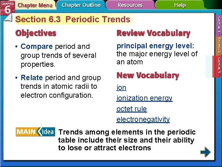 Section 6. 3 Periodic Trends • Compare period and group trends of several properties.