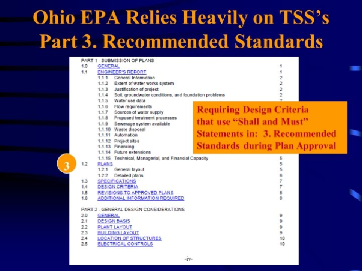 Ohio EPA Relies Heavily on TSS’s Part 3. Recommended Standards 3 Requiring Design Criteria