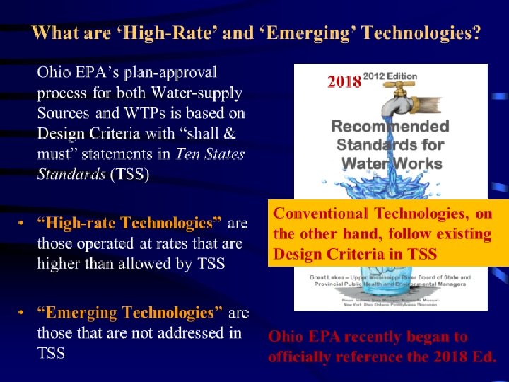 What are ‘High-Rate’ and ‘Emerging’ Technologies? Ohio EPA’s plan-approval process for both Water-supply Sources