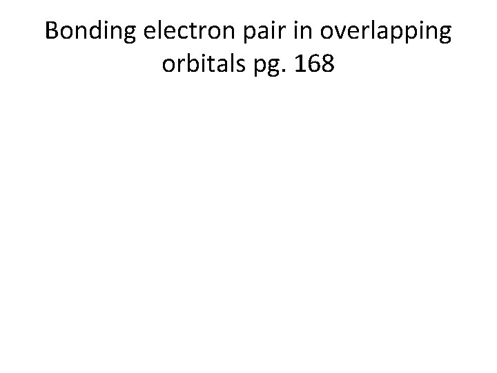 Bonding electron pair in overlapping orbitals pg. 168 