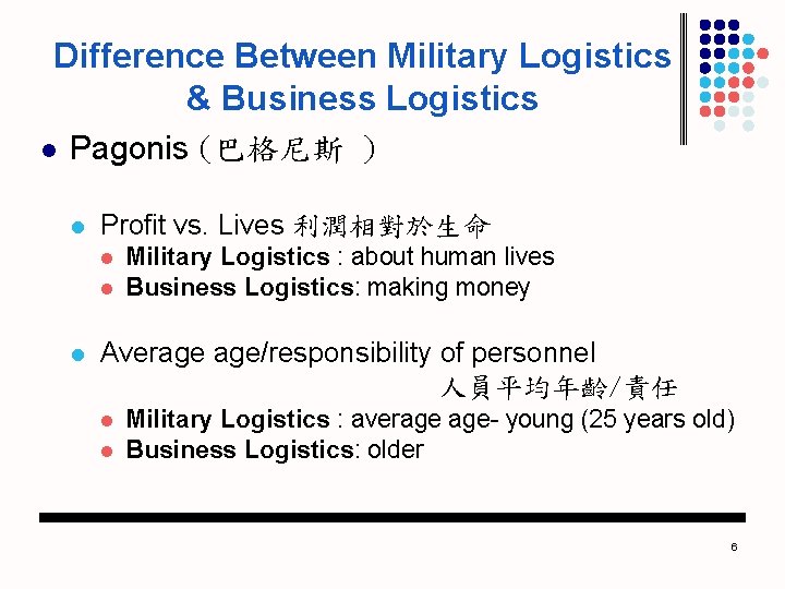 Difference Between Military Logistics & Business Logistics l Pagonis (巴格尼斯 ) l Profit vs.