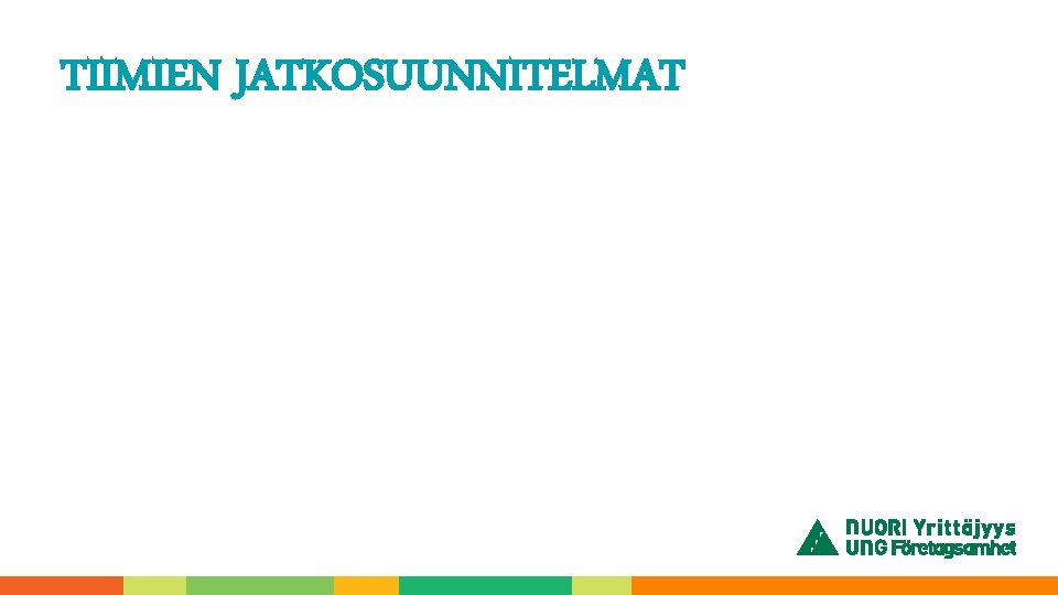 TIIMIEN JATKOSUUNNITELMAT 