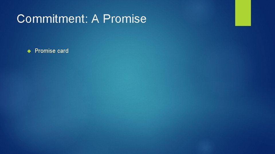 Commitment: A Promise card 
