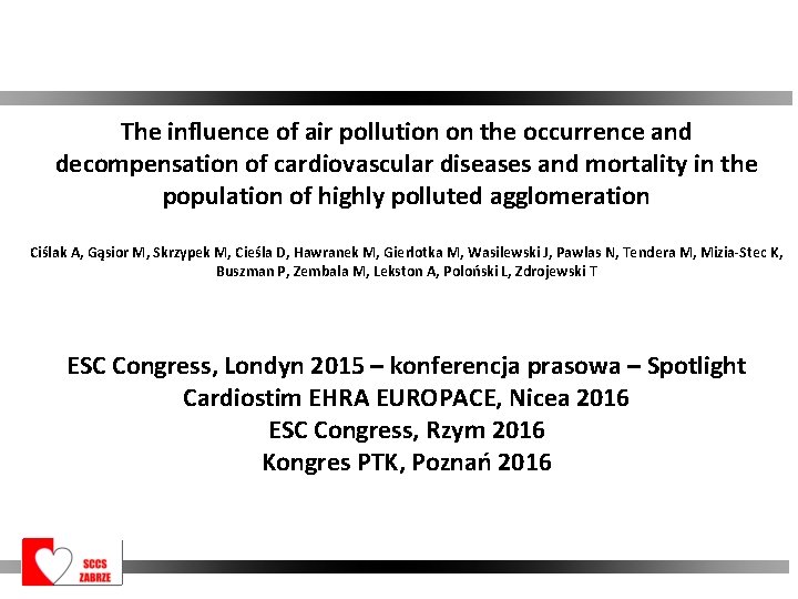 The influence of air pollution on the occurrence and decompensation of cardiovascular diseases and