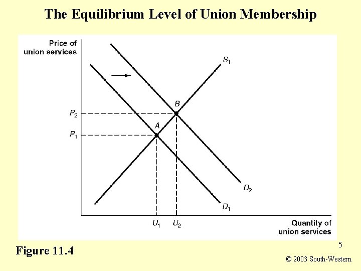 The Equilibrium Level of Union Membership Figure 11. 4 5 © 2003 South-Western 