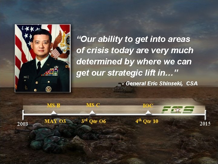 “Our ability to get into areas of crisis today are very much determined by
