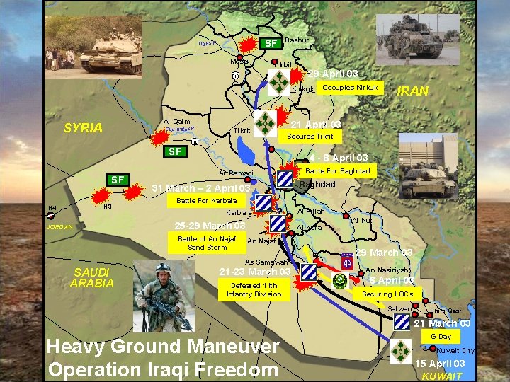 Bashur SF Tigris R. Mosul Irbil 1 2 Euphrates R. Tikrit 12 H 3