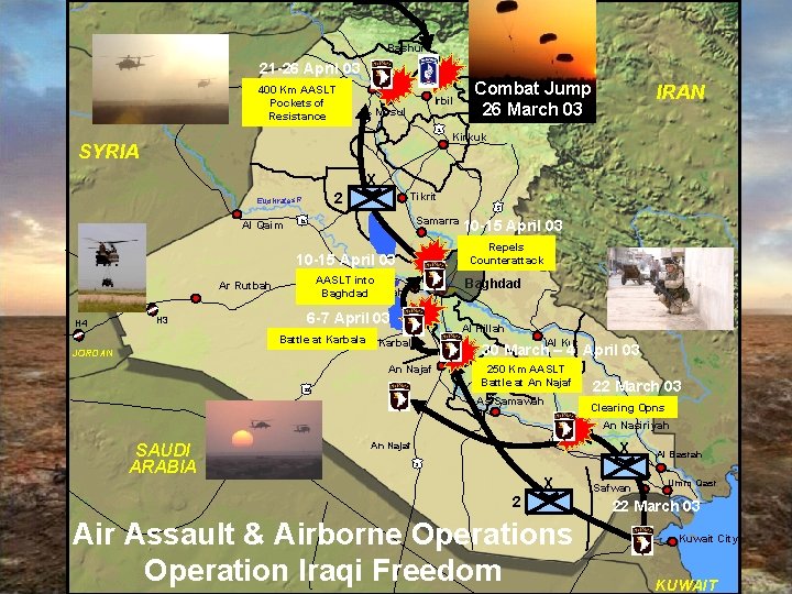 Bashur 21 -26 April 03 400 Km AASLT Pockets of Resistance 1 Irbil Mosul
