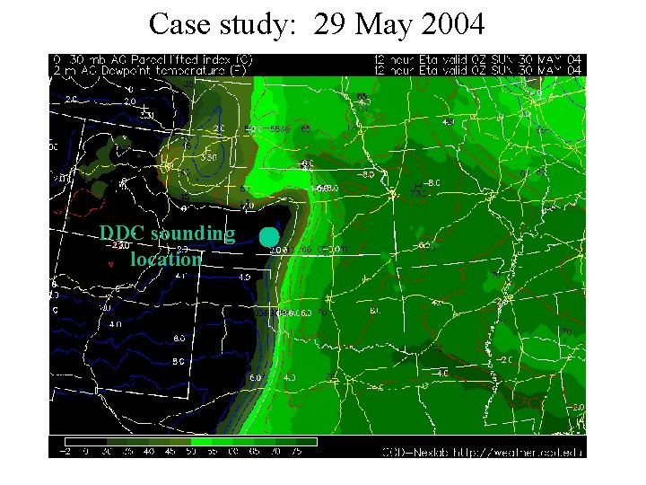 Case study: 29 May 2004 DDC sounding location 