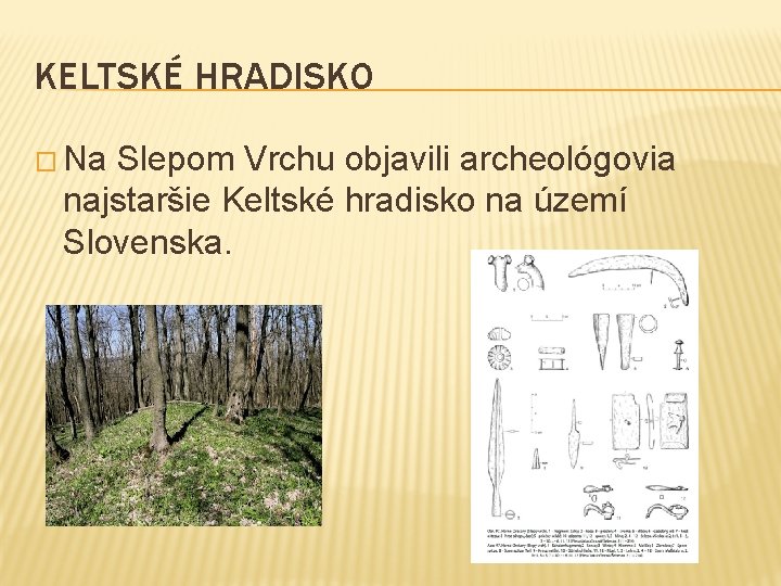 KELTSKÉ HRADISKO � Na Slepom Vrchu objavili archeológovia najstaršie Keltské hradisko na území Slovenska.