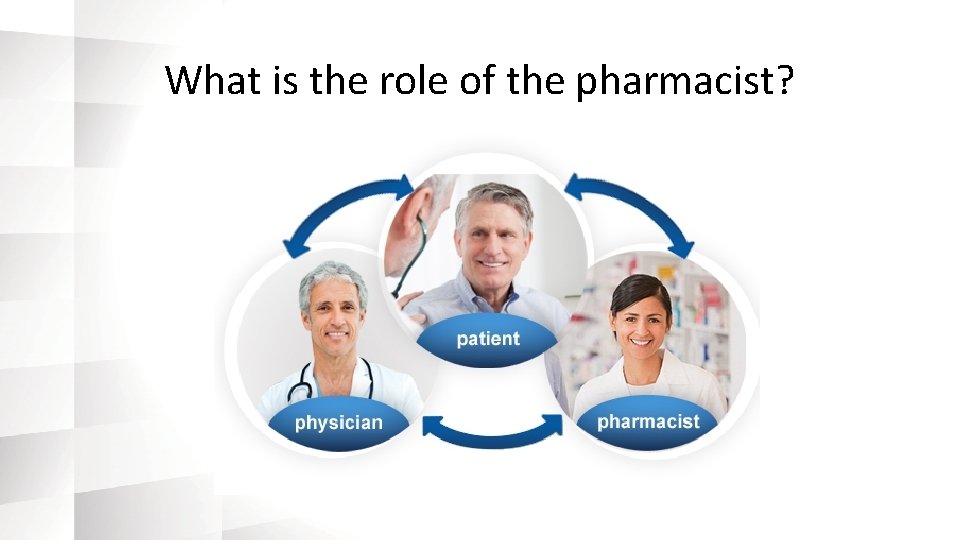 What is the role of the pharmacist? 