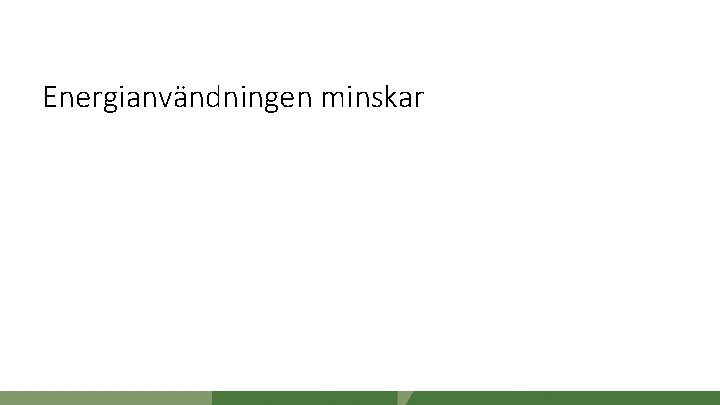 Energianvändningen minskar T U A K T S 