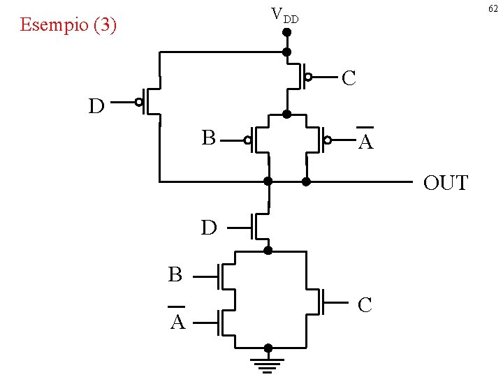 62 VDD Esempio (3) C D B A OUT D B A C 