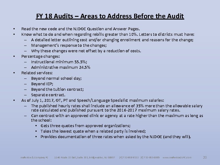 FY 18 Audits – Areas to Address Before the Audit • • • Read