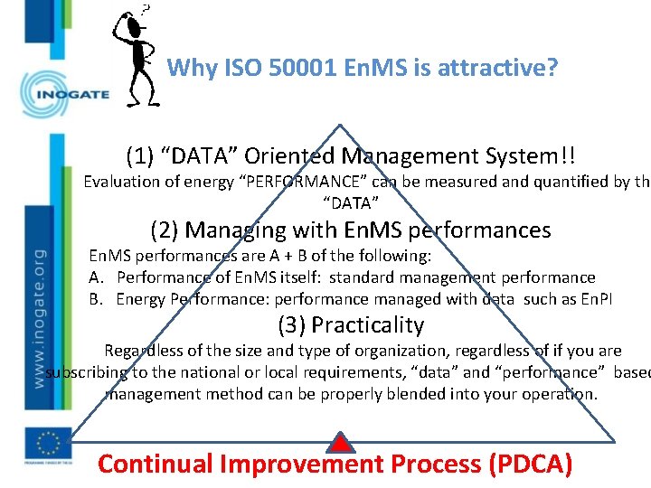 Why ISO 50001 En. MS is attractive? (1) “DATA” Oriented Management System!! Evaluation of