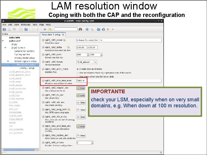 LAM resolution window Coping with both the CAP and the reconfiguration IMPORTANTE check your