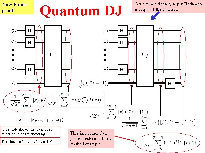 Now formal proof Quantum DJ This slide shows that I can read function in