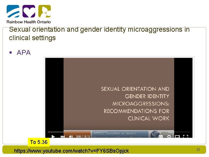 Sexual orientation and gender identity microaggressions in clinical settings § APA To 5. 36