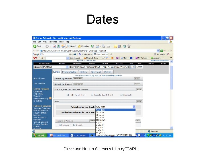 Dates Cleveland Health Sciences Library/CWRU 