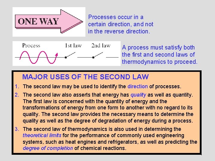 Processes occur in a certain direction, and not in the reverse direction. A process