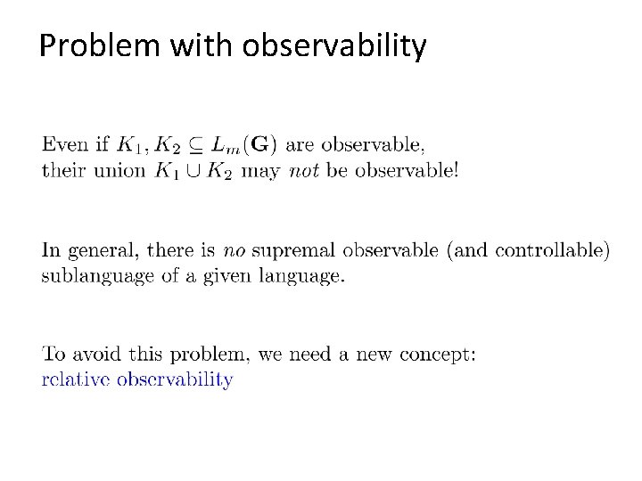 Problem with observability 