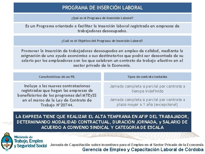 ENTRENAMIENTO PARA EL TRABAJO RES Secretara de Empleo